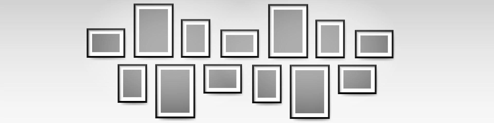 Photo Frames on a White Wall