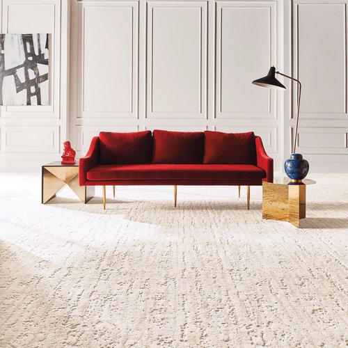 red sofa on a carpet - luckysevenscarpet